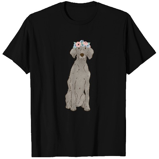 Floral Weimaraner Lovers Weimaraner Dog Mom T-Shirts