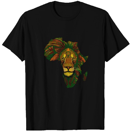 African Lion Tribe Black King American History Juneteenth T-Shirts
