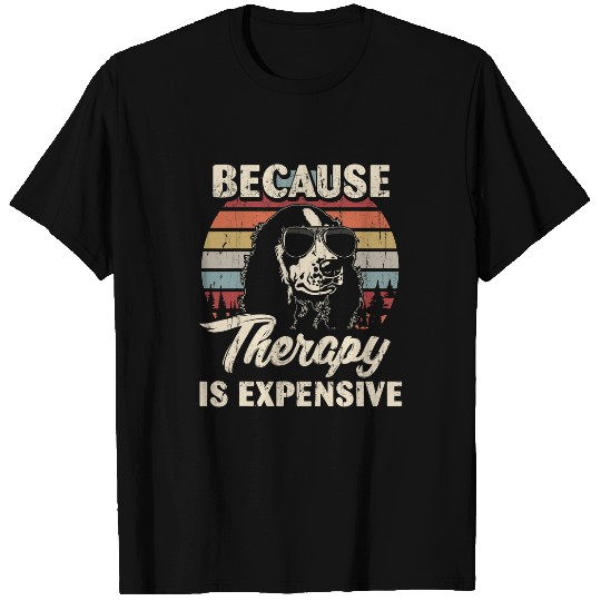 Cocker Spaniel Dog Therapy Is Expensive Funny Retro Vintage T-Shirts