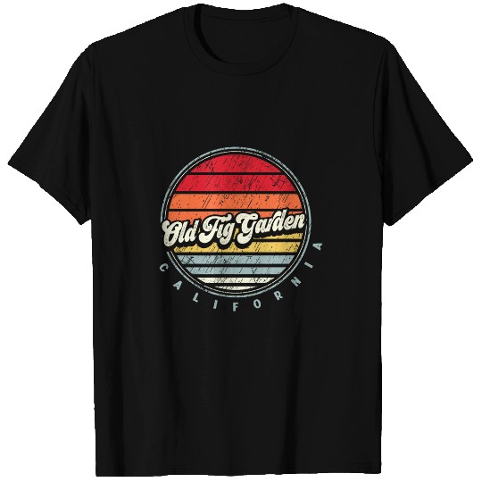 Retro Old Fig Garden homes State Cool 70s Style Sunset T-Shirts