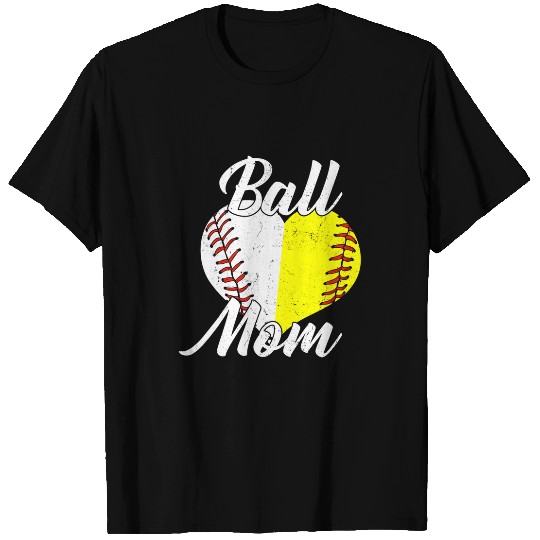 ball mom baseball softball mama team sports T-Shirts