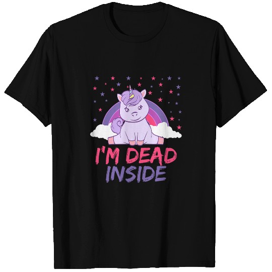 Unicorns Depressed Animal Im Deads Inside Design T-Shirts
