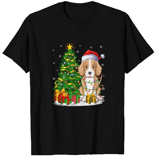 Funny xmass Family Matching Santa Foxhound Christmas T-Shirts