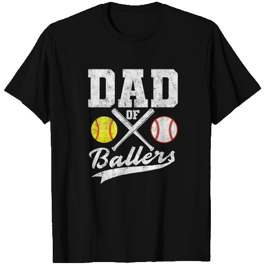Dad of Ballers Dad of Baseball Softball Player Fathers day T-Shirts