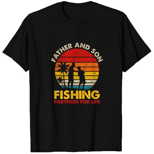 vintages Dad And Son Fishing Partners For Life Fathers Day 2 T-Shirts