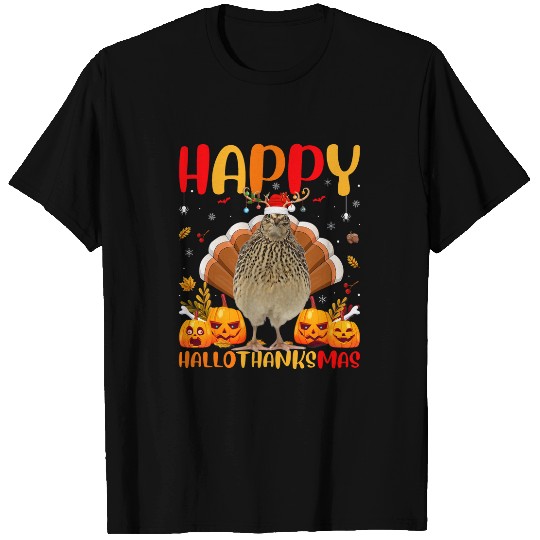 Funny Quail Bird Lover Happy Quail HelloThanksMas T-Shirts