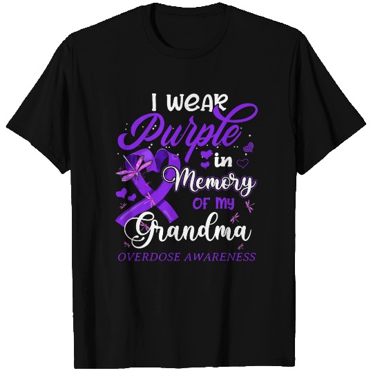 I Wear Purple In Memory For My Grandma Overdose Awareness T-Shirts