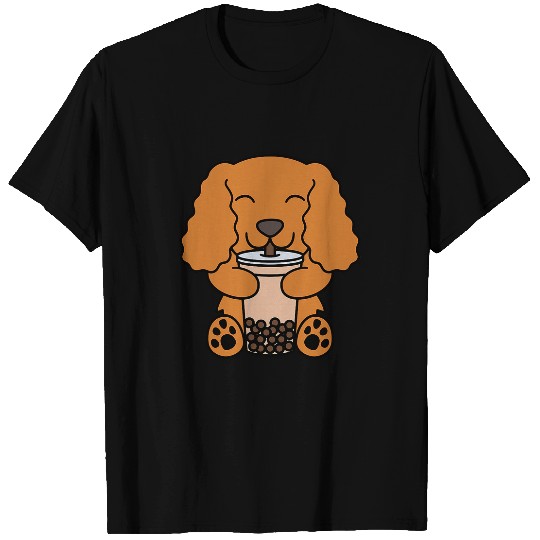 Boba Bubble Milk Tea Cocker Spaniel Dog T-Shirts