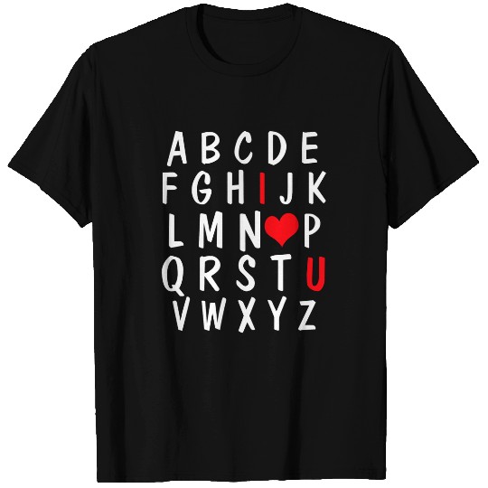Alphabet ABC I Love You Funny Valentines Day English Teacher T-Shirts