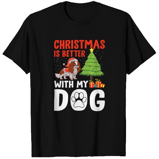 Christmas Is Better With My Dog Santa Hat Spaniel Puppy Love T-Shirts