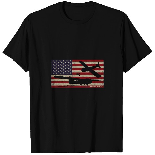 Waco CG4 WW2 Military Glider American Flag T-Shirts