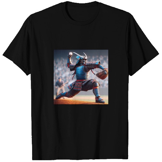 A Samurai In Full Armor Professional Baseball Pitcher T-Shirts