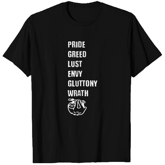 Sloth Pet The 7 Deadly Sins Including Sloth The Cutest Sinner T-Shirts