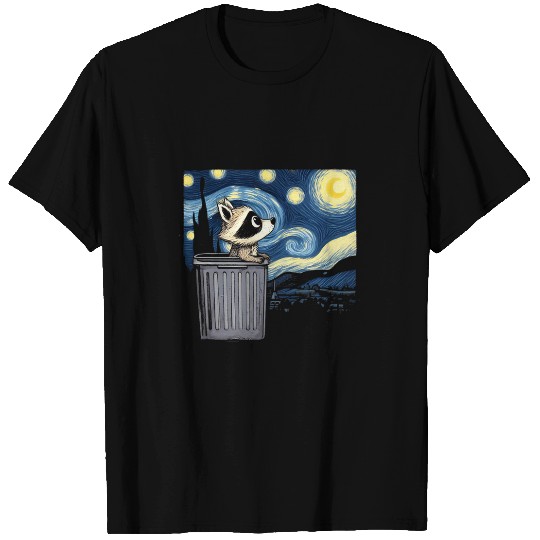 Cute Raccoon Starry Night Trash Panda T-Shirts
