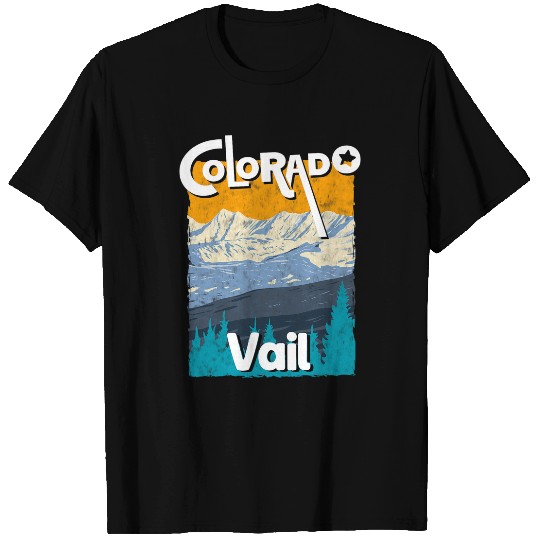 Skiing Ski Vail Colorado Mountain State Rocky Mountains Tee Skiing T-Shirts