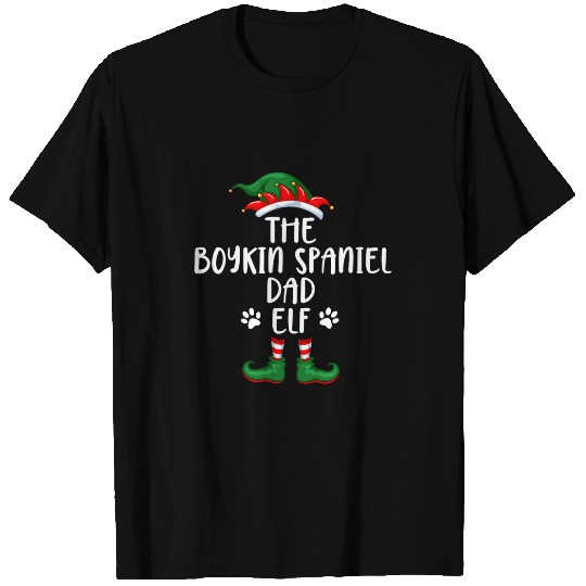 Boykin Spaniel Dad Dog Elf Christmas Funny Matching Pajama T-Shirts
