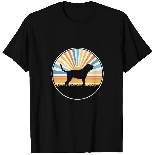 Bloodhound Dog Mom Dog Dad Retro Sunset Pet T-Shirts