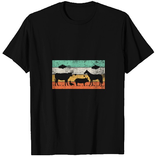 Chicken Lover Farm Farmer Chicken Farm Animals Cow Pig Vintage T-Shirts