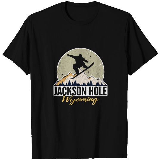 Skiing Ski Jackson Hole Wyoming Snowboarding Retro Mountain Vacation T-Shirts
