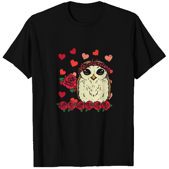 Owl Pet Valentines Day Leopard Baby Owl Women Girls Kids Toddler T-Shirts