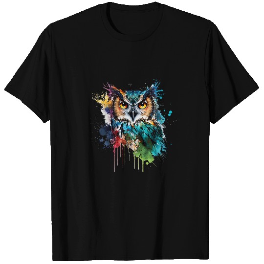 Owl Pet Colourful Owl Night Owls Barn Owl Bird of Prey T-Shirts