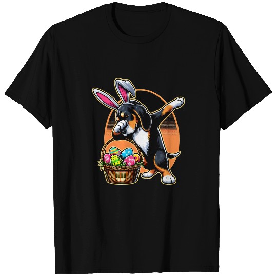 Dabbings Easter Bunny Black And Tan Coonhound Dog T-Shirts