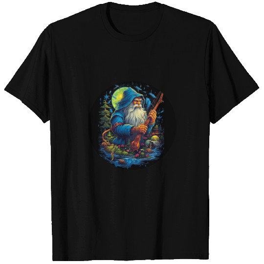 Mystic Wizard Gnome Fishing Enchanted Forest Phone Accessory 1 T-Shirts