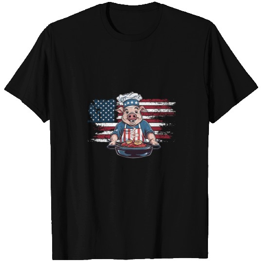 Funny 4th of July Pig Grilling BBQ Party Barbecue Pig Grill 22 T-Shirts