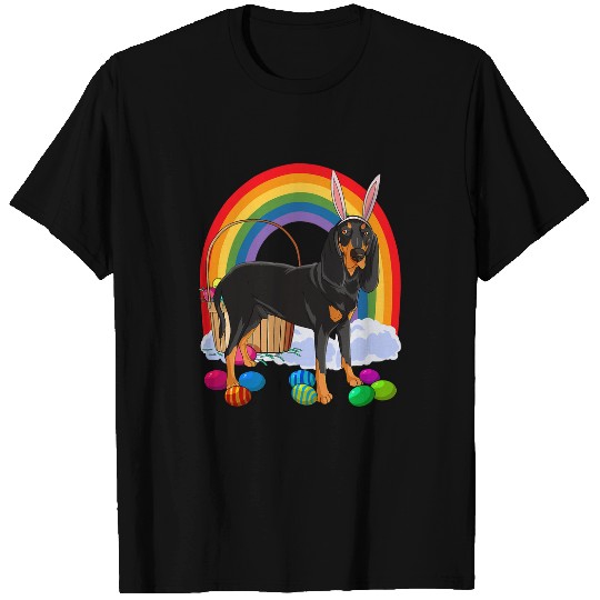 Black and Tan Coonhound Easter Eggs Bunny Dog T-Shirts