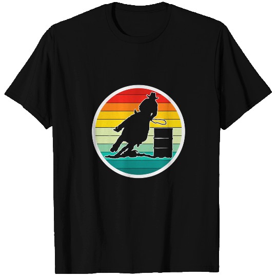 Horse Lover Barrel Racing Horse Lover Horseback Riding vintages Sunset T-Shirts