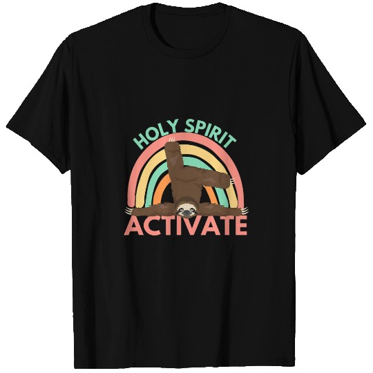 Sloth Pet Yoga HOLY SPIRIT ACTIVATE Funny Yoga Pose T-Shirts