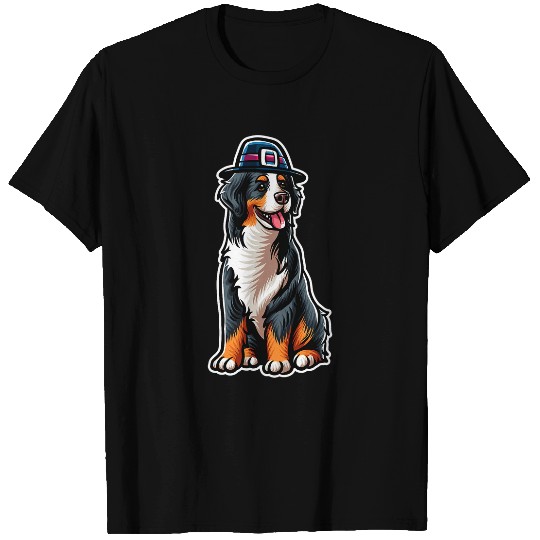 Bernese Mountain Dog Scarf Pilgrim Happy Thanksgiving T-Shirts