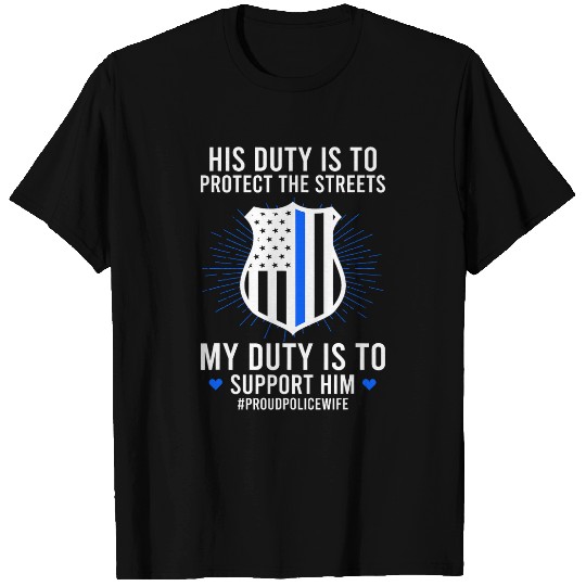 Proud Police Wife Of A Police Officer Wife Cop Wife 9 T-Shirts