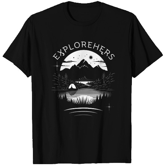 Womens Hiking Mountain Nature Sunrise Camping Explore Hers T-Shirts