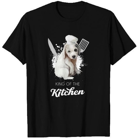 Briard Puppy King of the Kitchen Funny Cooking Dog Chef T-Shirts