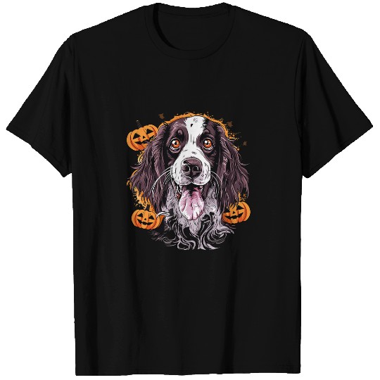 Halloween Dog Costume Design Scary English Springer Spaniel 2 T-Shirts