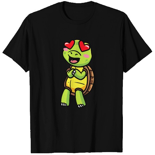 Turtle Pet in love emoticon tortoise lover ocean animal T-Shirts