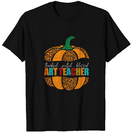Art Teacher Halloween Tee Thankful Grateful Blessed Pumpkin T-Shirts