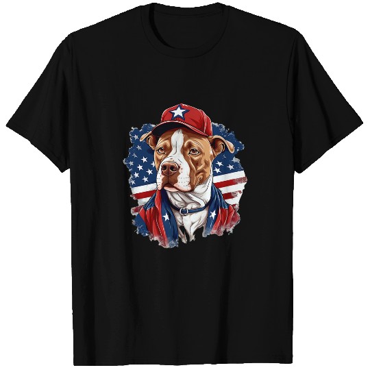 Dog As Baseball Player Design 4th Of July Baseball T-Shirts
