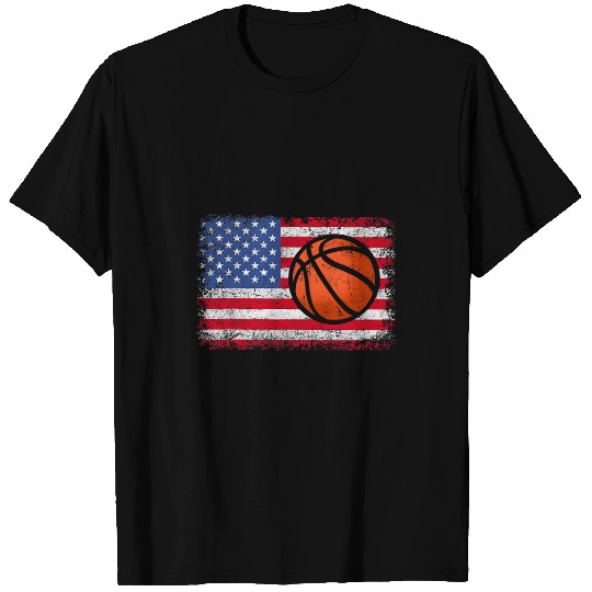 American Patriotic Basketball 4th Of July US Flag Men Boys 1 T-Shirts