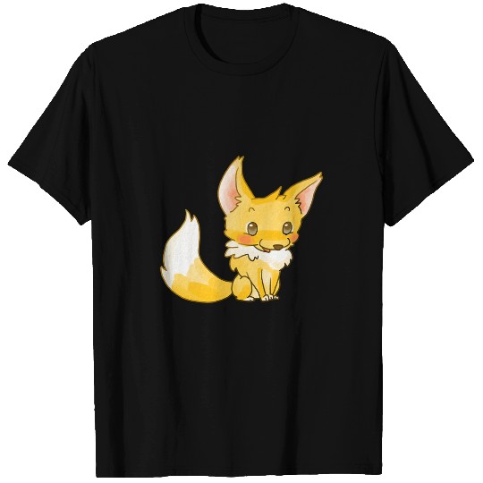 Cute Yellow Orange Fox Pet Cartoon Kids Art T-Shirts