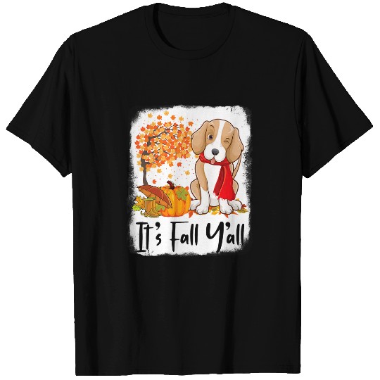 American Foxhound Dog Pumpkins Thanksgiving Its Fall Yall T-Shirts