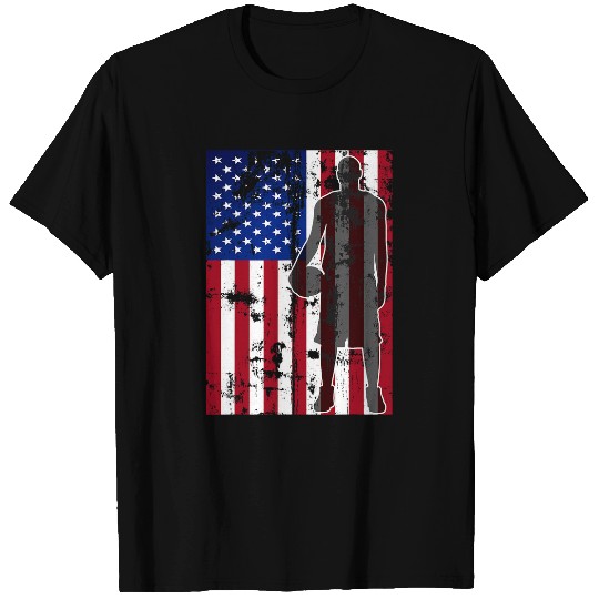 American Flag Basketball USA Flag 4th of July Men Boys Kids 2 T-Shirts