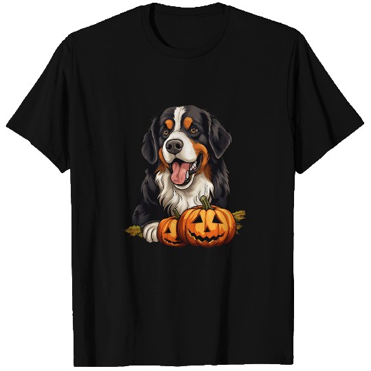 Bernese Mountain Dog Pumpkin Lazy Halloween Party Costume T-Shirts