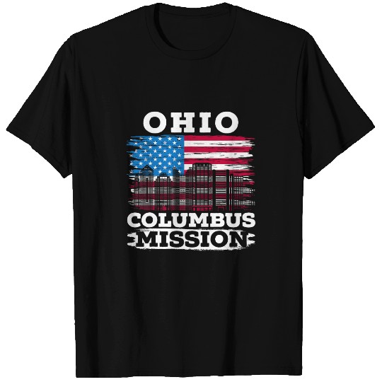 Ohio Columbus Mission Christopher Columbus Day USA Flag T-Shirts
