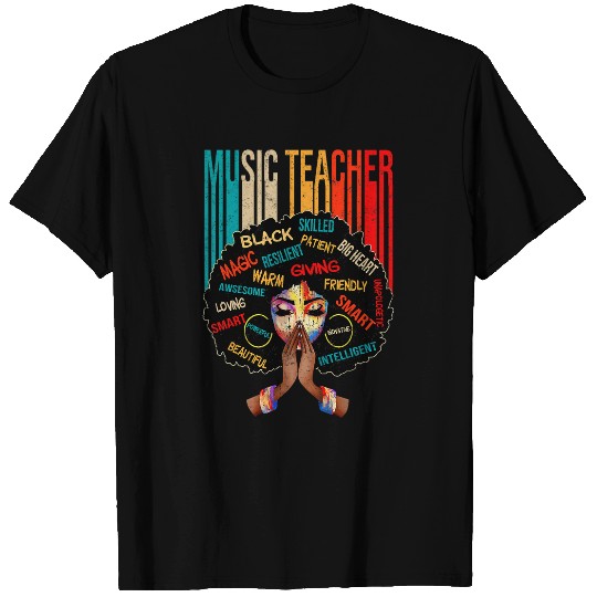 Black Music Teacher Afro Love Melanin African American Women T-Shirts