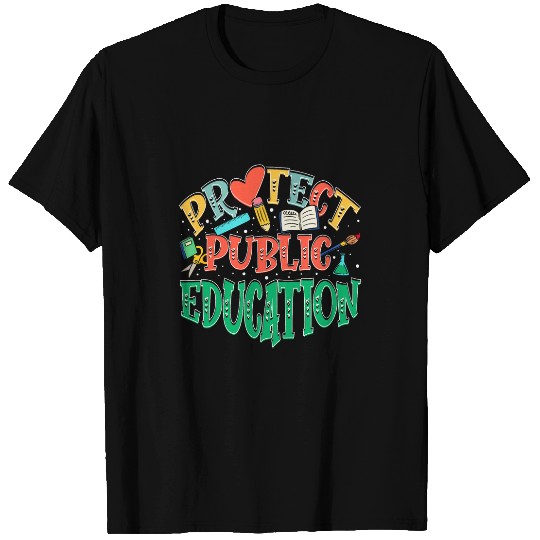 Protect Public Education Public School Teacher Gift Retro T-Shirts