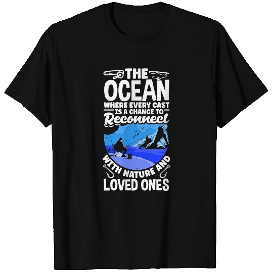 Fishing Dad Father and Son Ocean Fathers Day Fisher T-Shirts