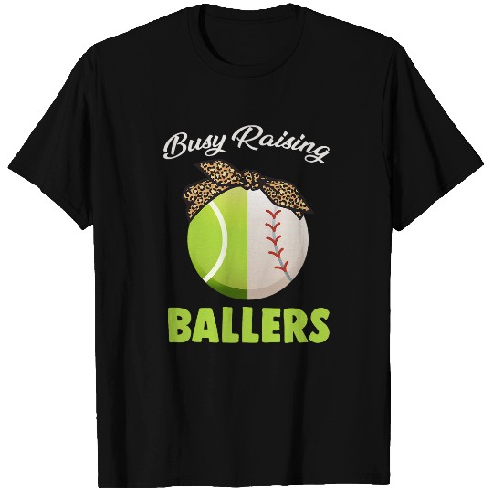 Baseball Softball Mama Leopard Bandana T-Shirts