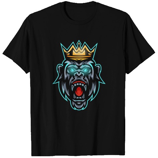 Owl Pet Gorilla Face Angry Growling Scary Silverback Gorilla King T-Shirts